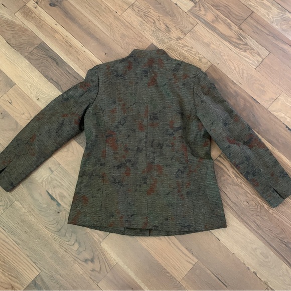 Coldwater Creek Womens Green Tapestry Jacket Blazer Petite Size 16 - Picture 8 of 10